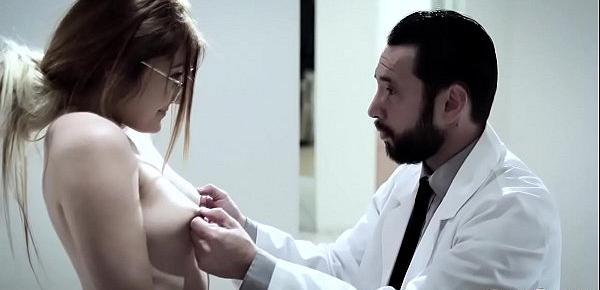  Nerdy teen Adria Rae wants to change her image so she went to a plastic surgeon and gets a free sex plus a bonus plastic surgery.